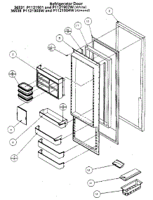 Refrigerator Door parts for Amana Side-By-Side Refrigerator 36538-P1121903W from AppliancePartsPros.com