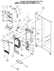 Freezer Evaporator And Air Handling parts for Amana Side-By-Side Refrigerator 36538-P1121903W from AppliancePartsPros.com