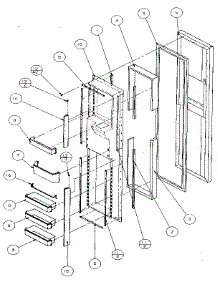 Freezer Door parts for Amana Side-By-Side Refrigerator 36541-P1121701W from AppliancePartsPros.com