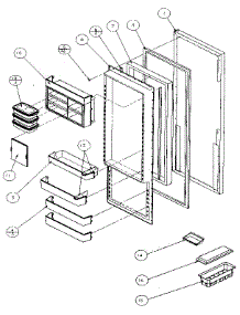 Refrigerator Door parts for Amana Side-By-Side Refrigerator 36541-P1121701W from AppliancePartsPros.com