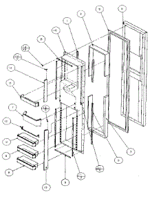Freezer Door parts for Amana Side-By-Side Refrigerator 36541-P1121702W from AppliancePartsPros.com