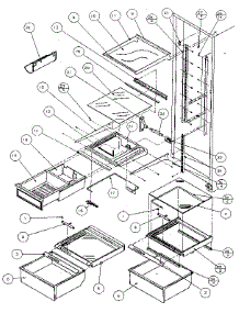 Refrigerator Shelving & Drawers parts for Amana Side-By-Side Refrigerator 36541-P1121702W from AppliancePartsPros.com