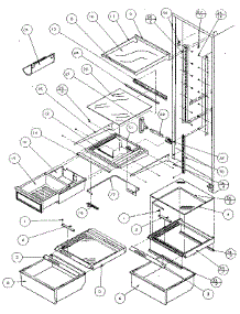 Refrigerator Shelving & Drawers parts for Amana Side-By-Side Refrigerator 36548-P1121703W from AppliancePartsPros.com