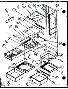 Refrigerator Shelving And Drawers (36551 / P1115401w) (36551 / P1115402w) (36558 / P1115403w) (36558 / P1115404w) parts for Amana Side-By-Side Refrigerator 36558-P1115403W from AppliancePartsPros.com