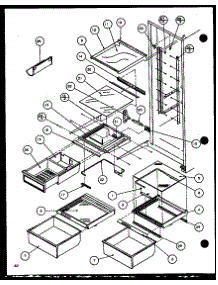 Refrigerator Shelving And Drawers (36571 / P1108505w) (36571 / P1108506w) (36578 / P1108507w) (36578 / P1108508w) parts for Amana Side-By-Side Refrigerator 36571-P1108506W from AppliancePartsPros.com
