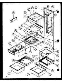 Refrigerator Shelving And Drawers (36261 / P1108601w) (36261 / P1108602w) (36268 / P1108603w) (36268 / P1108604w) parts for Amana Side-By-Side Refrigerator 36578-P1108508W from AppliancePartsPros.com