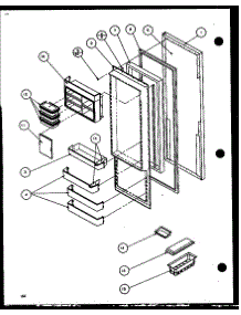 Refrigerator Door (36261 / P1115701w) (36261 / P1115702w) (36268 / P1115703w) (36268 / P1115704w) parts for Amana Side-By-Side Refrigerator 36578-P1115507W from AppliancePartsPros.com