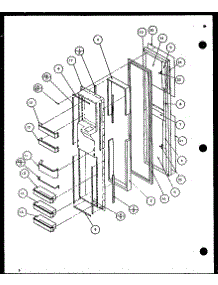 Freezer Door parts for Amana Side-By-Side Refrigerator 36581-P1108401W from AppliancePartsPros.com