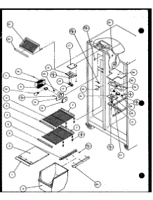 Freezer Shelving And Refrigerator Light parts for Amana Side-By-Side Refrigerator 36581-P1108401W from AppliancePartsPros.com