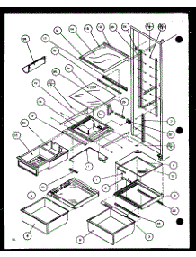 Refrigerator Shelving And Drawers parts for Amana Side-By-Side Refrigerator 36591-P1108403W from AppliancePartsPros.com