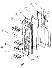 Freezer Door parts for Amana Side-By-Side Refrigerator 36761-P1135801W from AppliancePartsPros.com