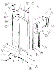Refrigerator Door, Hinge, & Trim parts for Amana Side-By-Side Refrigerator 36761-P1135802W from AppliancePartsPros.com