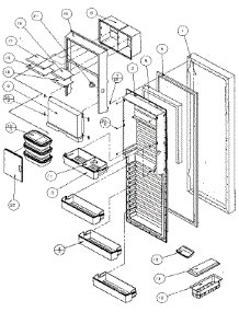 Refrigerator Door parts for Amana Side-By-Side Refrigerator 36761-P1135802W from AppliancePartsPros.com