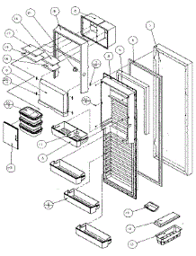 Refrigerator Door parts for Amana Side-By-Side Refrigerator 36768-P1135803W from AppliancePartsPros.com