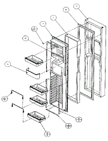 Freezer Door parts for Amana Side-By-Side Refrigerator 36768-P1135804W from AppliancePartsPros.com