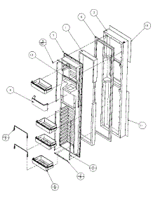 Freezer Door, Hinge, And Trim parts for Amana Side-By-Side Refrigerator 36798-P1152602W from AppliancePartsPros.com