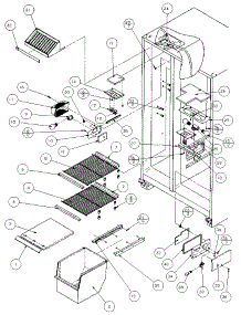 Freezer Shelving And Refrigerator Light parts for Amana Side-By-Side Refrigerator 36798-P1152602W from AppliancePartsPros.com