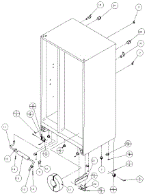 Drain And Rollers parts for Amana Side-By-Side Refrigerator 36798-P1152602W from AppliancePartsPros.com