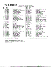 3.5Hp 20" Rotary Mowers Page 2 parts for Mtd Gas Walk-Behind Mower 37039A from AppliancePartsPros.com