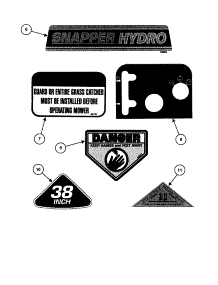 Decals parts for Snapper Rear-Engine Riding Mower 381450HBVE from AppliancePartsPros.com