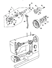 Upper Shaft parts for Kenmore Mechanical Sewing Machine 385.1011180 (3851011180, 385 1011180) from AppliancePartsPros.com
