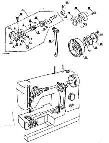 Upper Shaft Assembly parts for Kenmore Mechanical Sewing Machine 385.1254180 (3851254180, 385 1254180) from AppliancePartsPros.com