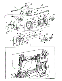Thread Tension And Handwheel Assembly parts for Kenmore Mechanical Sewing Machine 385.1584180 (3851584180, 385 1584180) from AppliancePartsPros.com