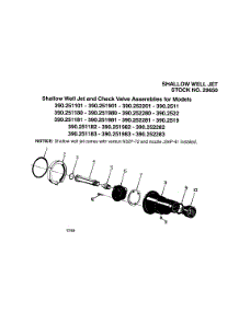 Shallow Well Set And Check Valve Assemblies parts for Craftsman Water Pump 390251101 from AppliancePartsPros.com