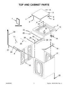 Top And Cabinet Parts parts for Whirlpool Washer 3DWTW3000FW1 from AppliancePartsPros.com