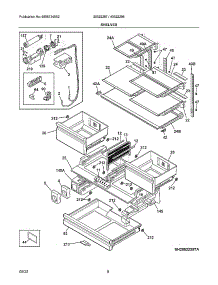 Shelves parts for Frigidaire Side-By-Side Refrigerator 40522286A from AppliancePartsPros.com