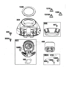 Blower Housing parts for Briggs & Stratton Lawn & Garden Engine 40N877-0039-G1 from AppliancePartsPros.com