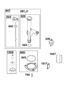 Lubrication parts for Briggs & Stratton Lawn & Garden Engine 40N877-0067-G1 from AppliancePartsPros.com