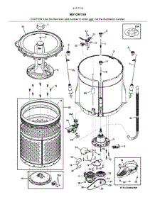 Motor / Tub parts for Kenmore Laundry Center 417.71732811 (41771732811, 417 71732811) from AppliancePartsPros.com