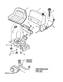 Fuel Tank / Operator's Seat / Muffler parts for Snapper Rear-Engine Riding Mower 421622BVE from AppliancePartsPros.com