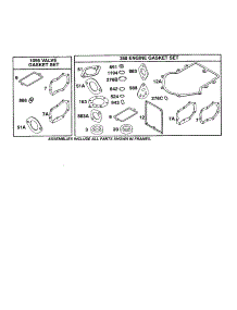 Valve And Engine Gasket Set parts for Briggs & Stratton Lawn & Garden Engine 422700 TO 422799 (1125 - 1131) from AppliancePartsPros.com