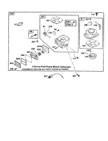 Carburetor (I) parts for Briggs & Stratton Lawn & Garden Engine 422700 TO 422799 (1222 - 1236) from AppliancePartsPros.com