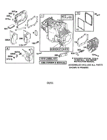 Cylinder parts for Briggs & Stratton Lawn & Garden Engine 422700 TO 422799 (2107, 2281, 2500) from AppliancePartsPros.com
