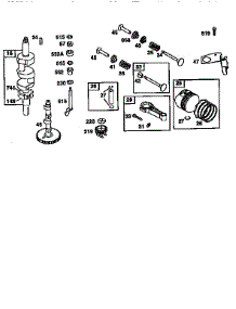 Crankshaft parts for Briggs & Stratton Lawn & Garden Engine 42A700 TO 42A799 from AppliancePartsPros.com