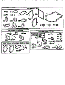 Gaskets parts for Briggs & Stratton Lawn & Garden Engine 42A700 TO 42A799 from AppliancePartsPros.com