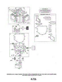 Cylinder / Sump-Engine / Gasket Kit parts for Briggs & Stratton Lawn & Garden Engine 445500 (0485 THRU 0510) from AppliancePartsPros.com