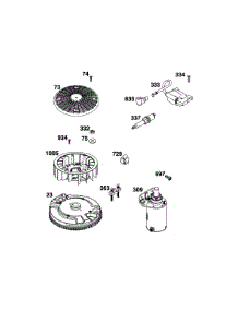 Flywheel / Ignition / Starter parts for Briggs & Stratton Lawn & Garden Engine 44N777-0002-G1 from AppliancePartsPros.com