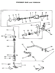 Presser Bar And Tension parts for Kenmore Mechanical Sewing Machine 484.1244180 (4841244180, 484 1244180) from AppliancePartsPros.com