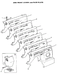 Arm Front Cover And Face Plate parts for Kenmore Sewing Machine 484.1554180 (4841554180, 484 1554180) from AppliancePartsPros.com