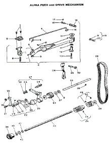 Alpha Feed And Drive Mechanism parts for Kenmore Sewing Machine 484.1554180 (4841554180, 484 1554180) from AppliancePartsPros.com