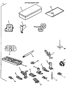 Attachment Set parts for Kenmore Mechanical Sewing Machine 484.16322 (48416322, 484 16322) from AppliancePartsPros.com