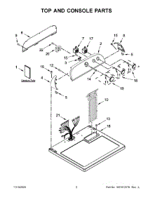 Top And Console Parts parts for Whirlpool Dryer 4GWGD4815FW1 from AppliancePartsPros.com