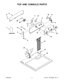 Top And Console Parts parts for Whirlpool Dryer 4GWGD4815FW2 from AppliancePartsPros.com