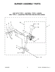Burner Assembly Parts parts for Whirlpool Dryer 4GWGD4815FW2 from AppliancePartsPros.com