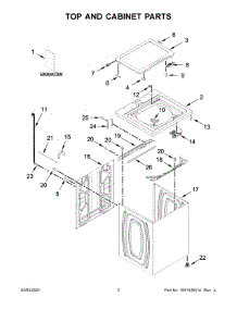 Top And Cabinet Parts parts for Whirlpool Washer 4GWTW1805LW0 from AppliancePartsPros.com