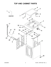 Top And Cabinet Parts parts for Whirlpool Washer 4GWTW1805LW1 from AppliancePartsPros.com